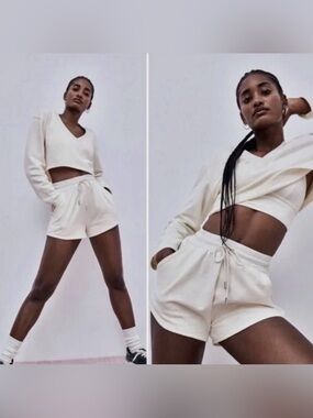For Love & Lemons Morgan High-Waisted Drawstring Sweat Shorts